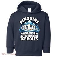 Penguin Protest Anti Authoritarian Stop Ice Hole Toddler Hoodie thumb 0