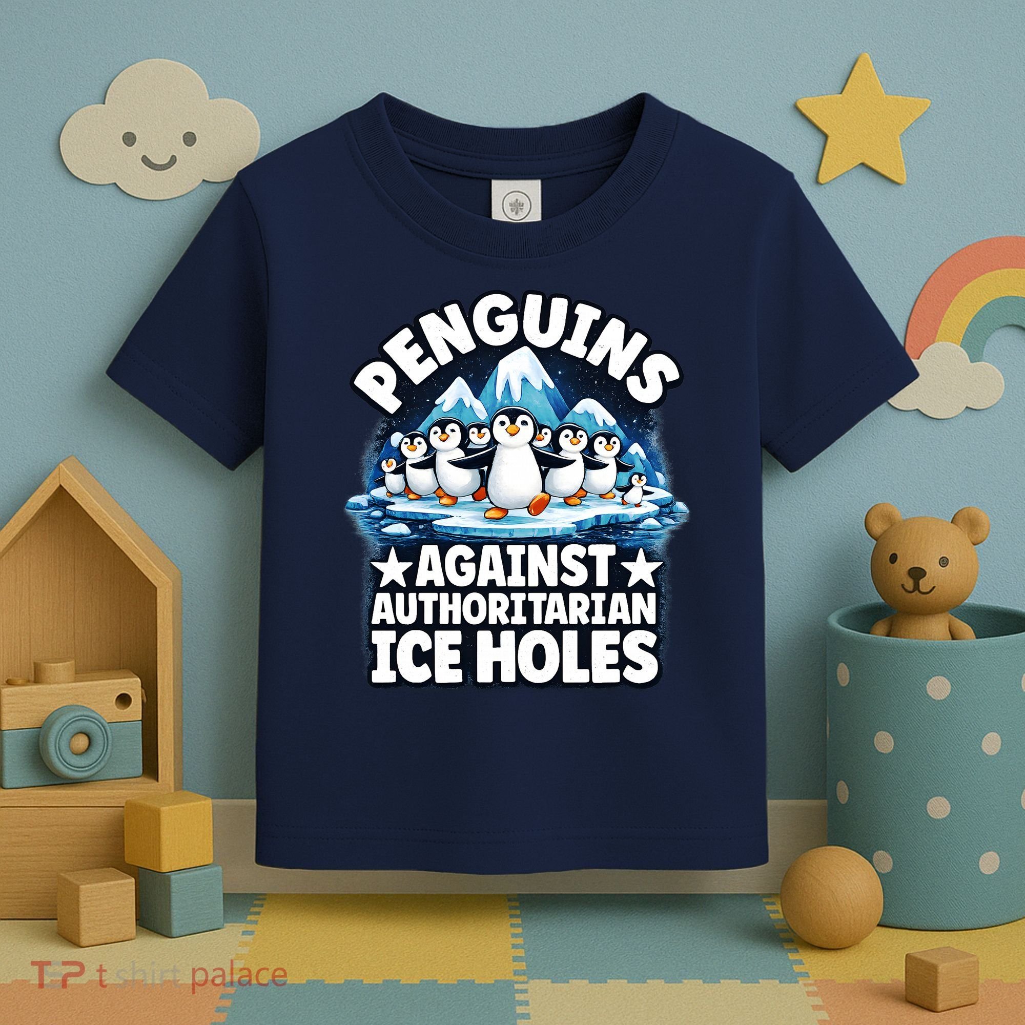 Penguin Protest Anti Authoritarian Stop Ice Hole Toddler T-Shirt