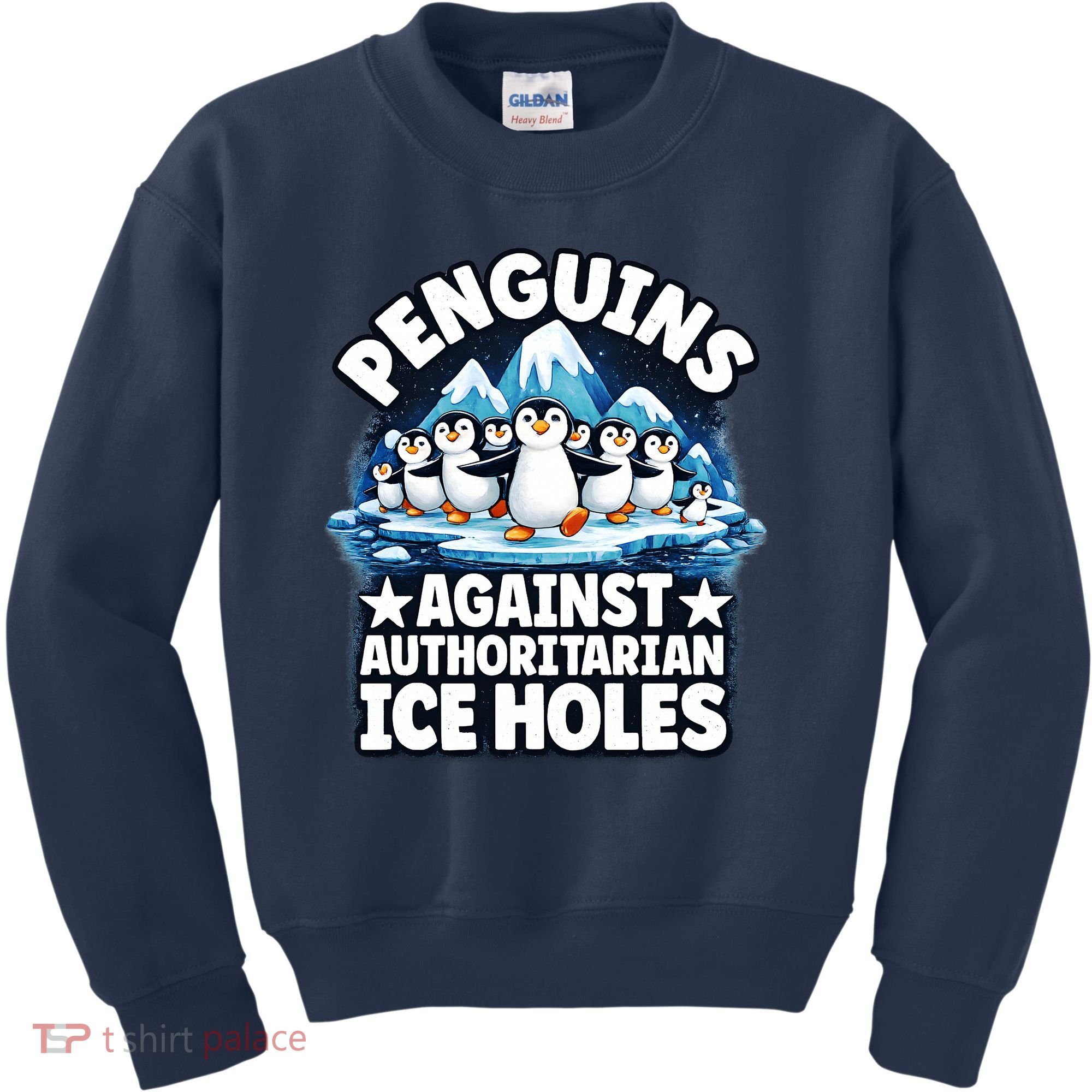 Penguin Protest Anti Authoritarian Stop Ice Hole Kids Sweatshirt
