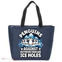 Penguin Protest Anti Authoritarian Stop Ice Hole Tote Bag thumb 0