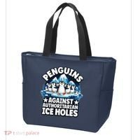 Penguin Protest Anti Authoritarian Stop Ice Hole Tote Bag thumb 3