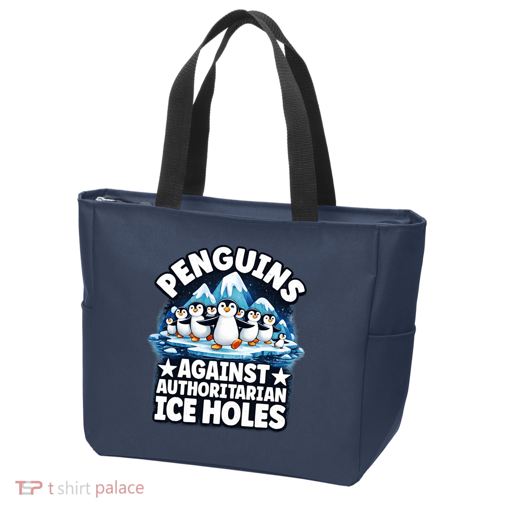 Penguin Protest Anti Authoritarian Stop Ice Hole Tote Bag