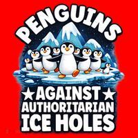 Penguin Protest Anti Authoritarian Stop Ice Hole Santa Hat thumb 1