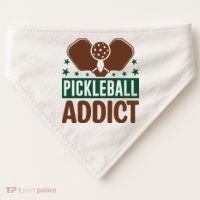 Paddles Pickleball Addict Gift For Player Team Sport USA-Made Doggie Bandana thumb 0