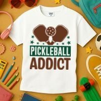 Paddles Pickleball Addict Gift For Player Team Sport Kids T-Shirt thumb 3