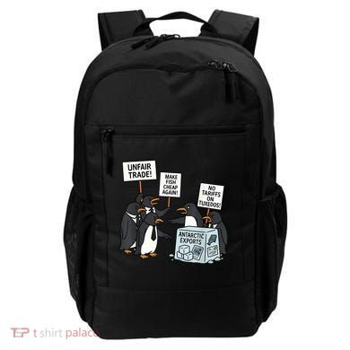 Penguins Protest Against Tariffs Funny Penguin Tariff Backpack