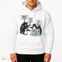 Penguins Protest Against Tariffs Funny Penguin Tariff Hoodie thumb 2