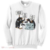 Penguins Protest Against Tariffs Funny Penguin Tariff Sweatshirt thumb 0