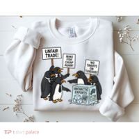 Penguins Protest Against Tariffs Funny Penguin Tariff Sweatshirt thumb 2