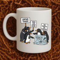 Penguins Protest Against Tariffs Funny Penguin Tariff Coffee Mug thumb 2
