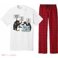 Penguins Protest Against Tariffs Funny Penguin Tariff Pajama Set thumb 0
