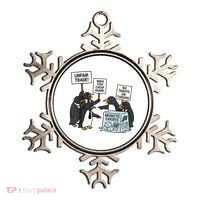 Penguins Protest Against Tariffs Funny Penguin Tariff Ornament thumb 0