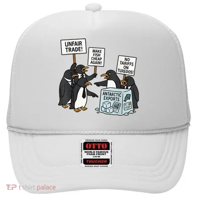 Penguins Protest Against Tariffs Funny Penguin Tariff Hat