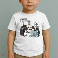 Penguins Protest Against Tariffs Funny Penguin Tariff Toddler T-Shirt thumb 2