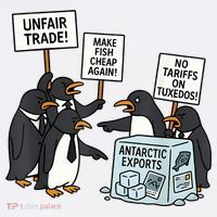 Penguins Protest Against Tariffs Funny Penguin Tariff Toddler T-Shirt thumb 4