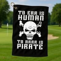 Pirate Pun And Skull Skeleton Easy Pirate Costume Halloween Funny Gift Golf Towel thumb 1