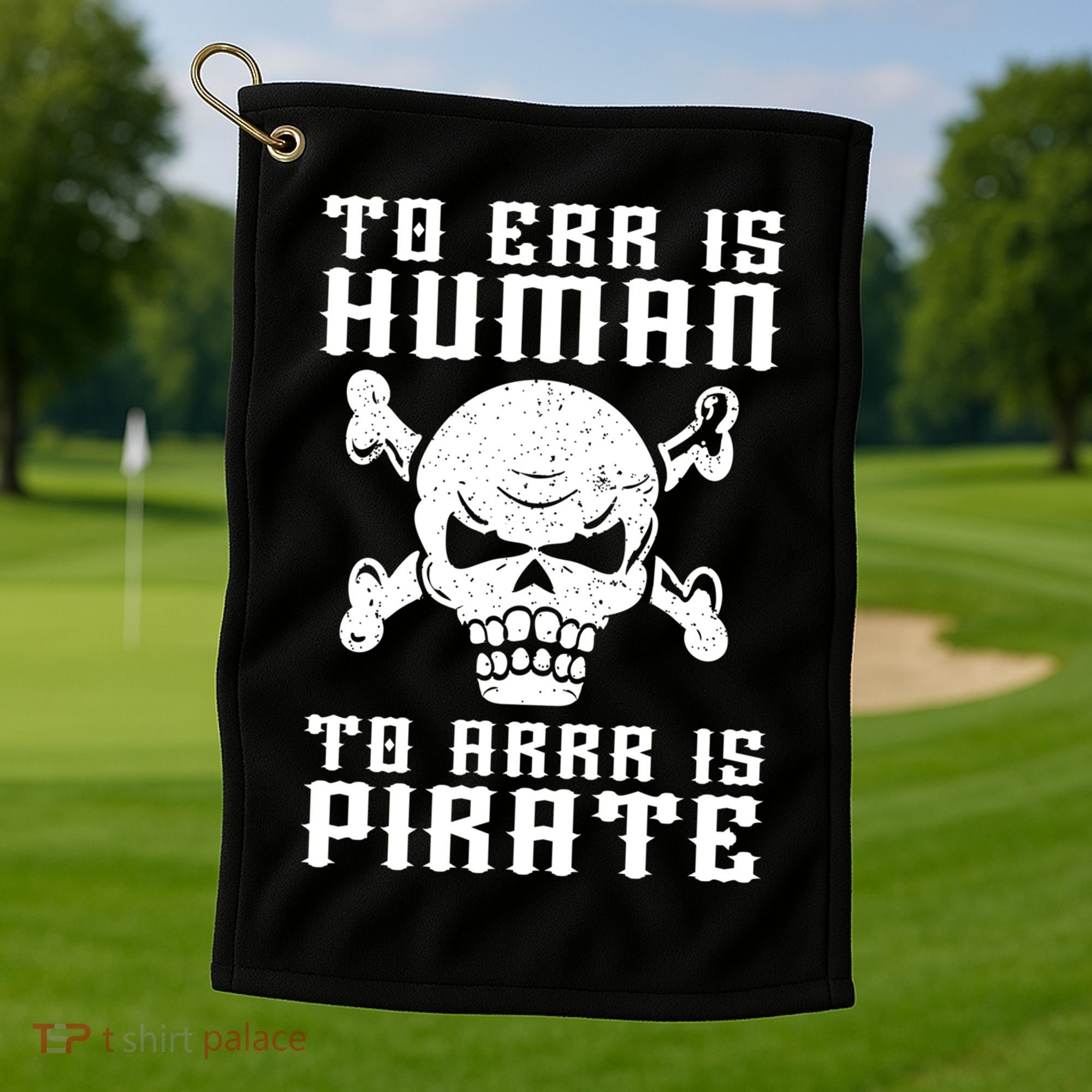 Pirate Pun And Skull Skeleton Easy Pirate Costume Halloween Funny Gift Golf Towel