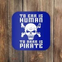 Pirate Pun And Skull Skeleton Easy Pirate Costume Halloween Funny Gift Coaster thumb 0