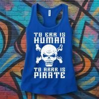 Pirate Pun And Skull Skeleton Easy Pirate Costume Halloween Funny Gift Women's Tank Top thumb 3