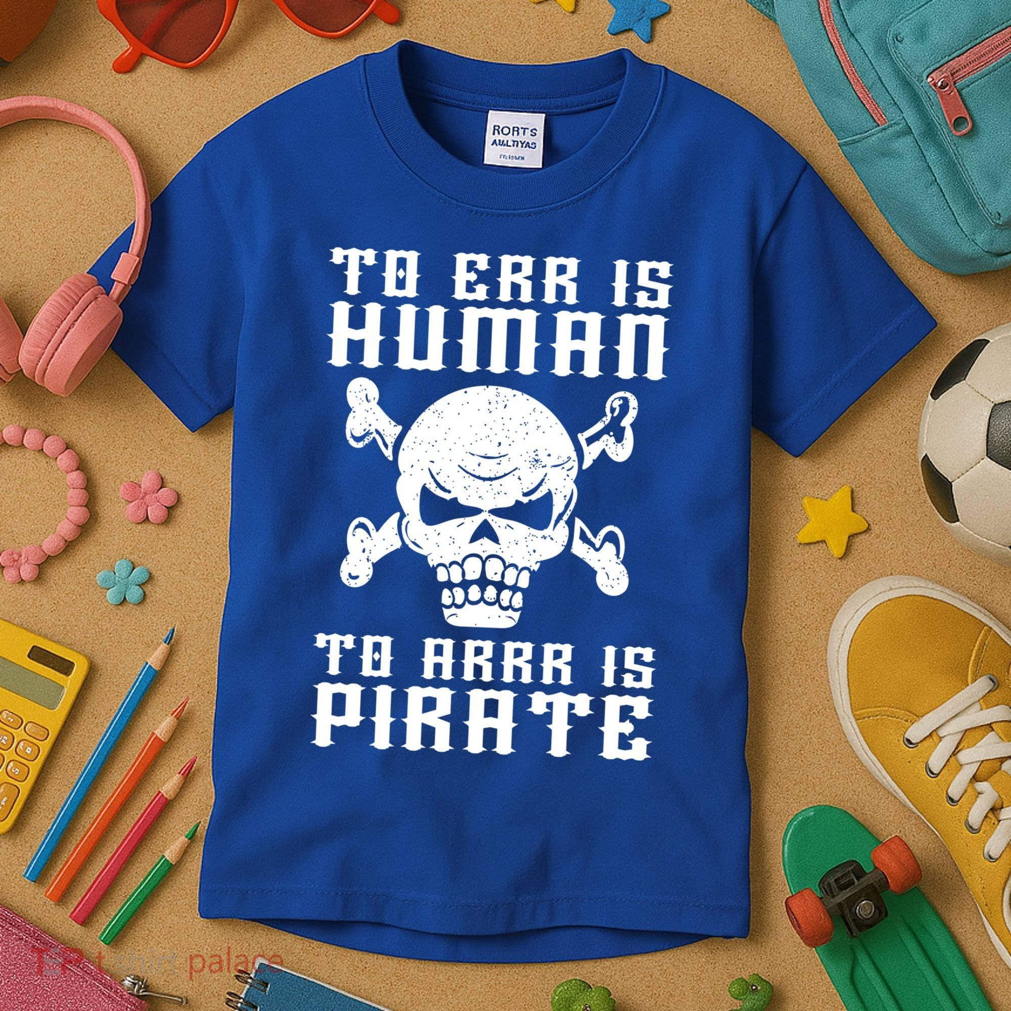 Pirate Pun And Skull Skeleton Easy Pirate Costume Halloween Funny Gift Kids T-Shirt