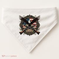 Proud Patriot American Flag Bald Eagle Usa Pride Product USA-Made Doggie Bandana thumb 0
