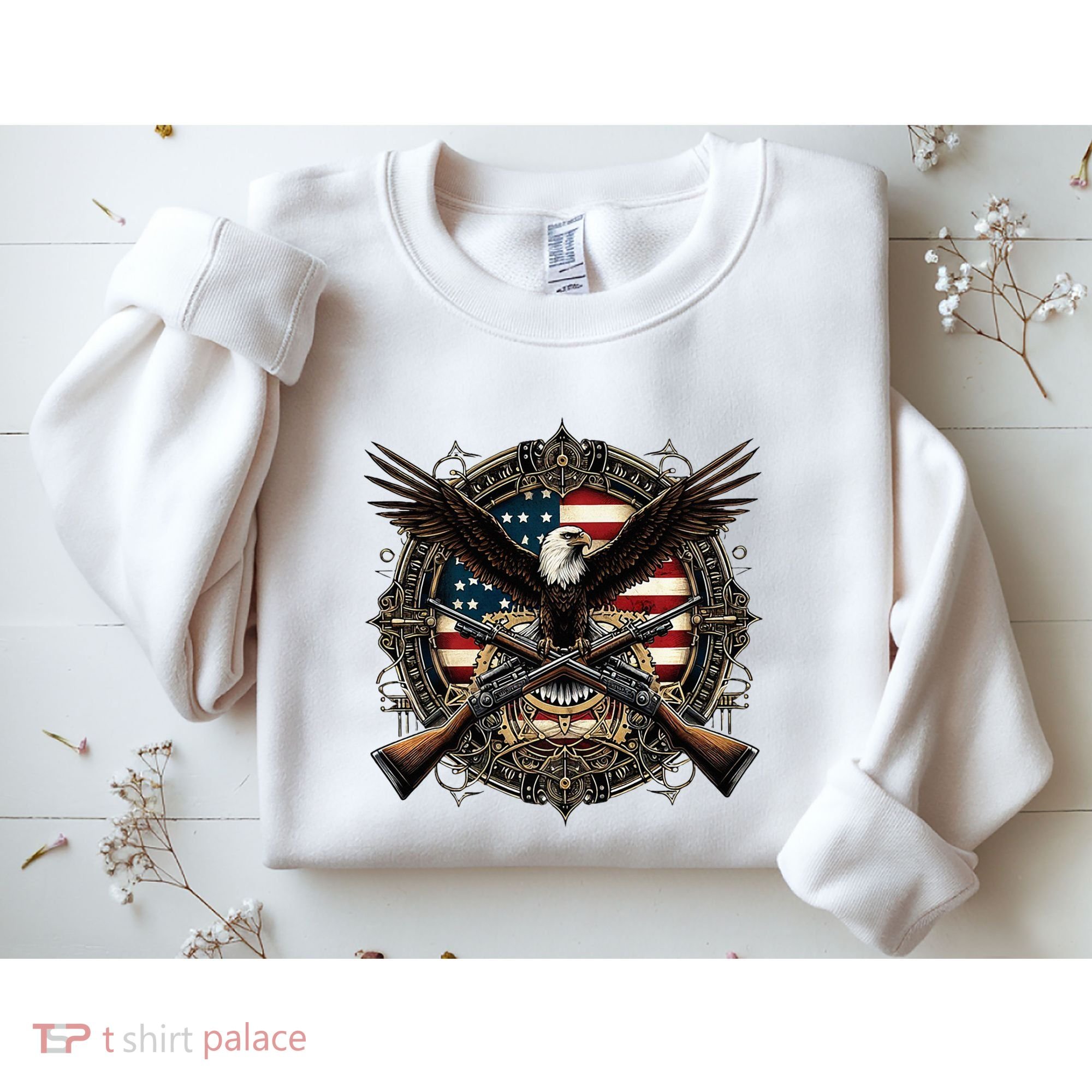 Proud Patriot American Flag Bald Eagle Usa Pride Product Sweatshirt
