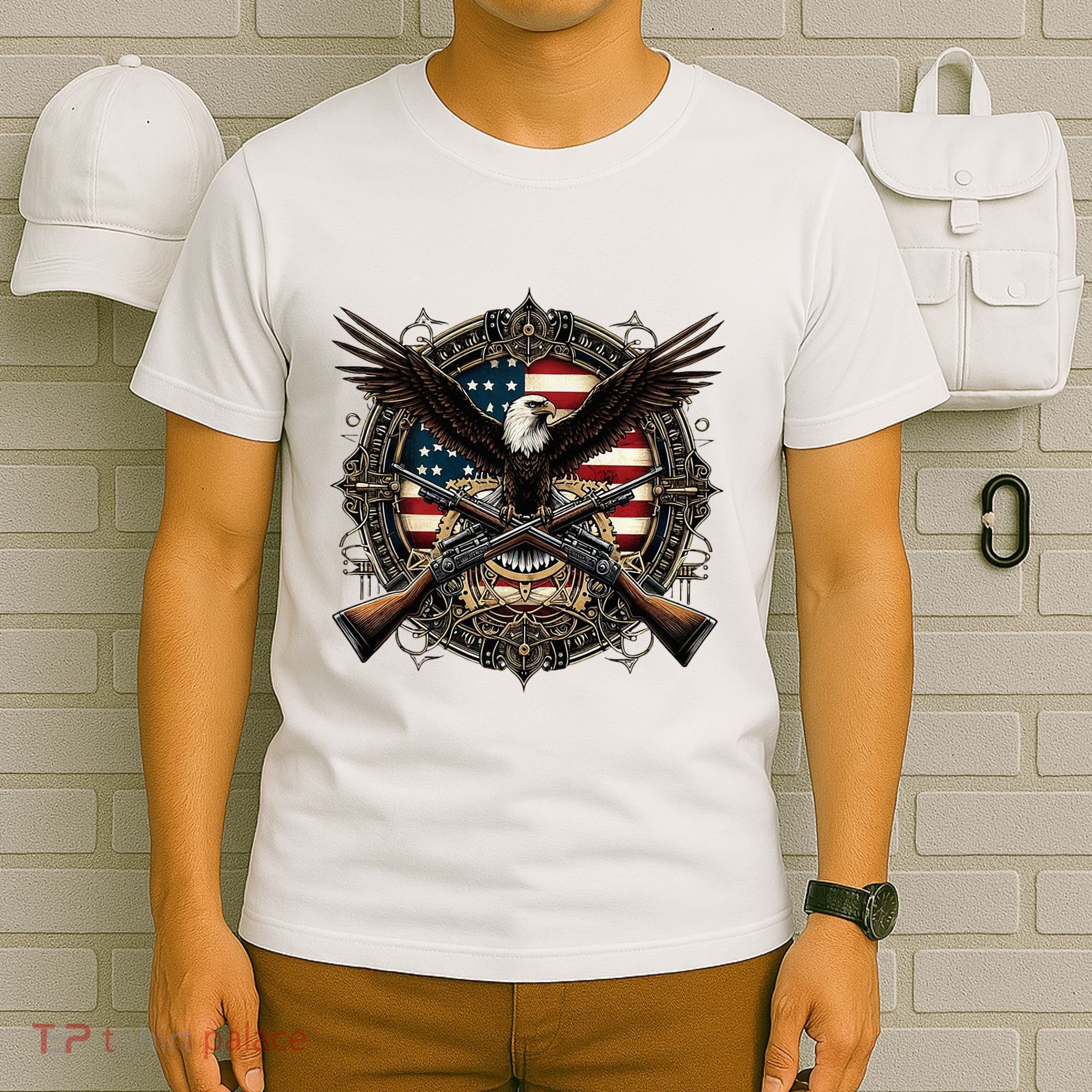 Proud Patriot American Flag Bald Eagle Usa Pride Product T-Shirt