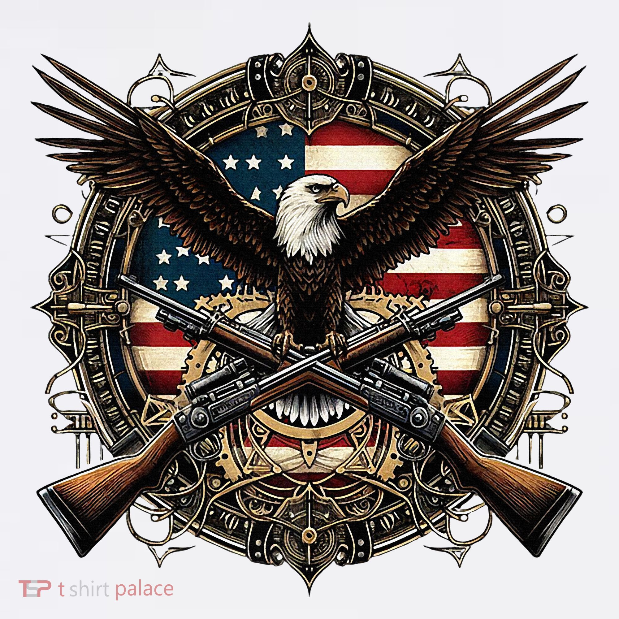 Proud Patriot American Flag Bald Eagle Usa Pride Product T-Shirt