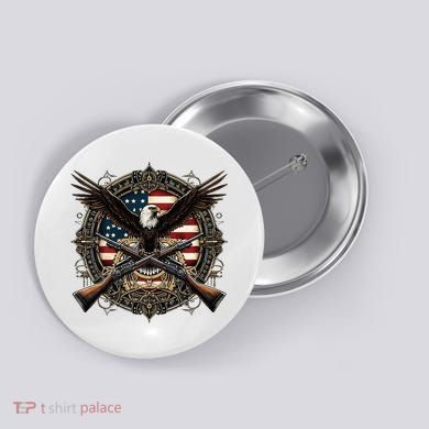 Proud Patriot American Flag Bald Eagle Usa Pride Product Button