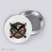 Proud Patriot American Flag Bald Eagle Usa Pride Product Button thumb 0