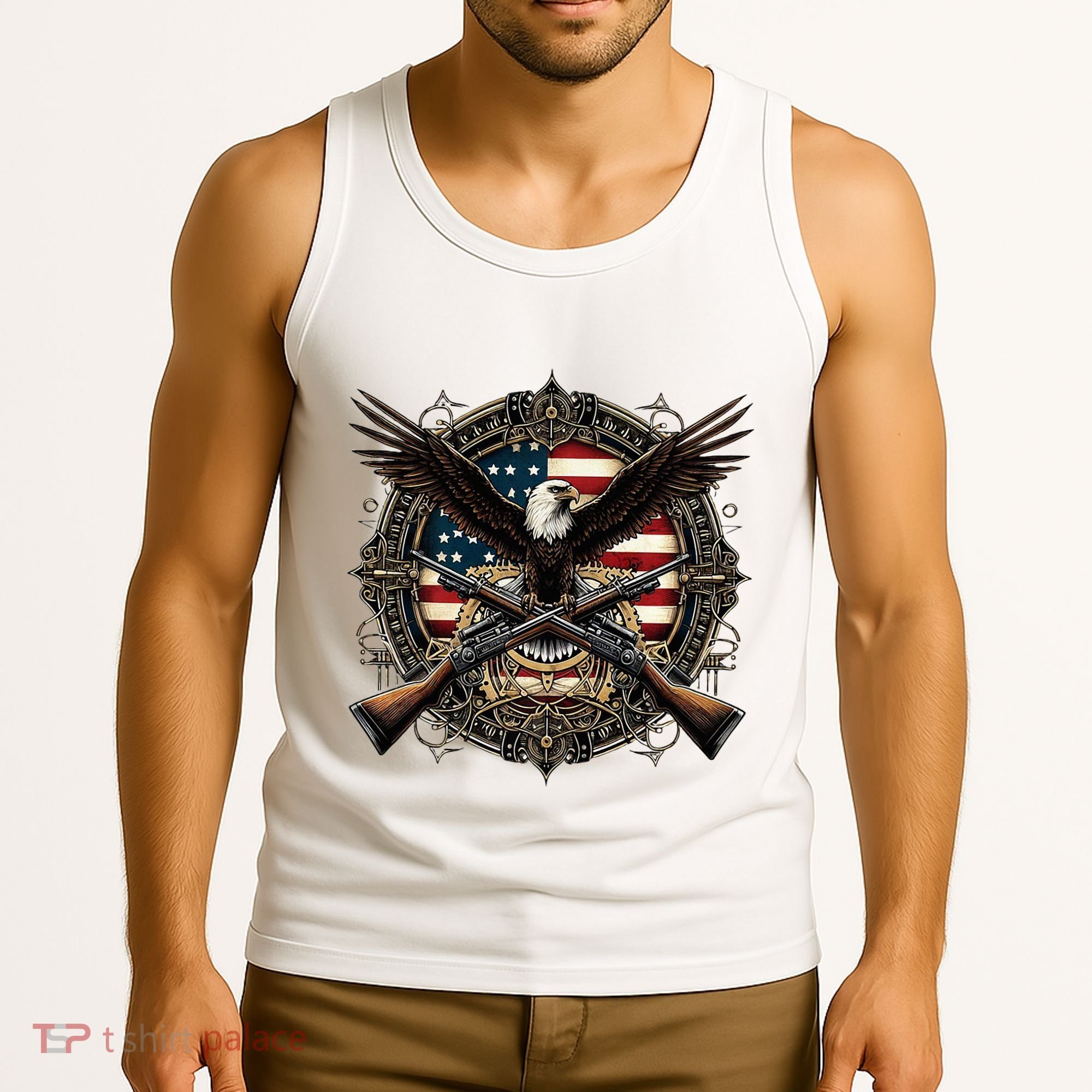 Proud Patriot American Flag Bald Eagle Usa Pride Product Tank Top