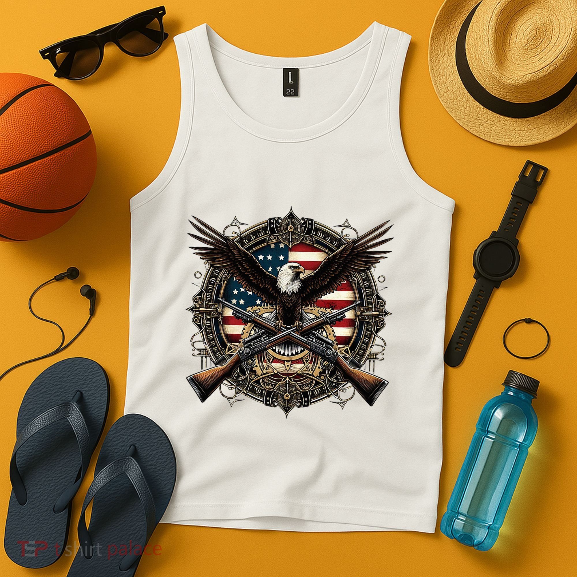 Proud Patriot American Flag Bald Eagle Usa Pride Product Tank Top