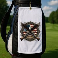 Proud Patriot American Flag Bald Eagle Usa Pride Product Golf Towel thumb 2