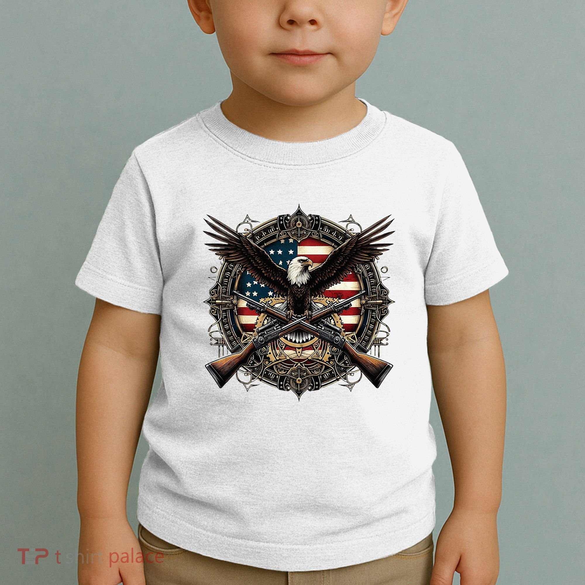 Proud Patriot American Flag Bald Eagle Usa Pride Product Toddler T-Shirt