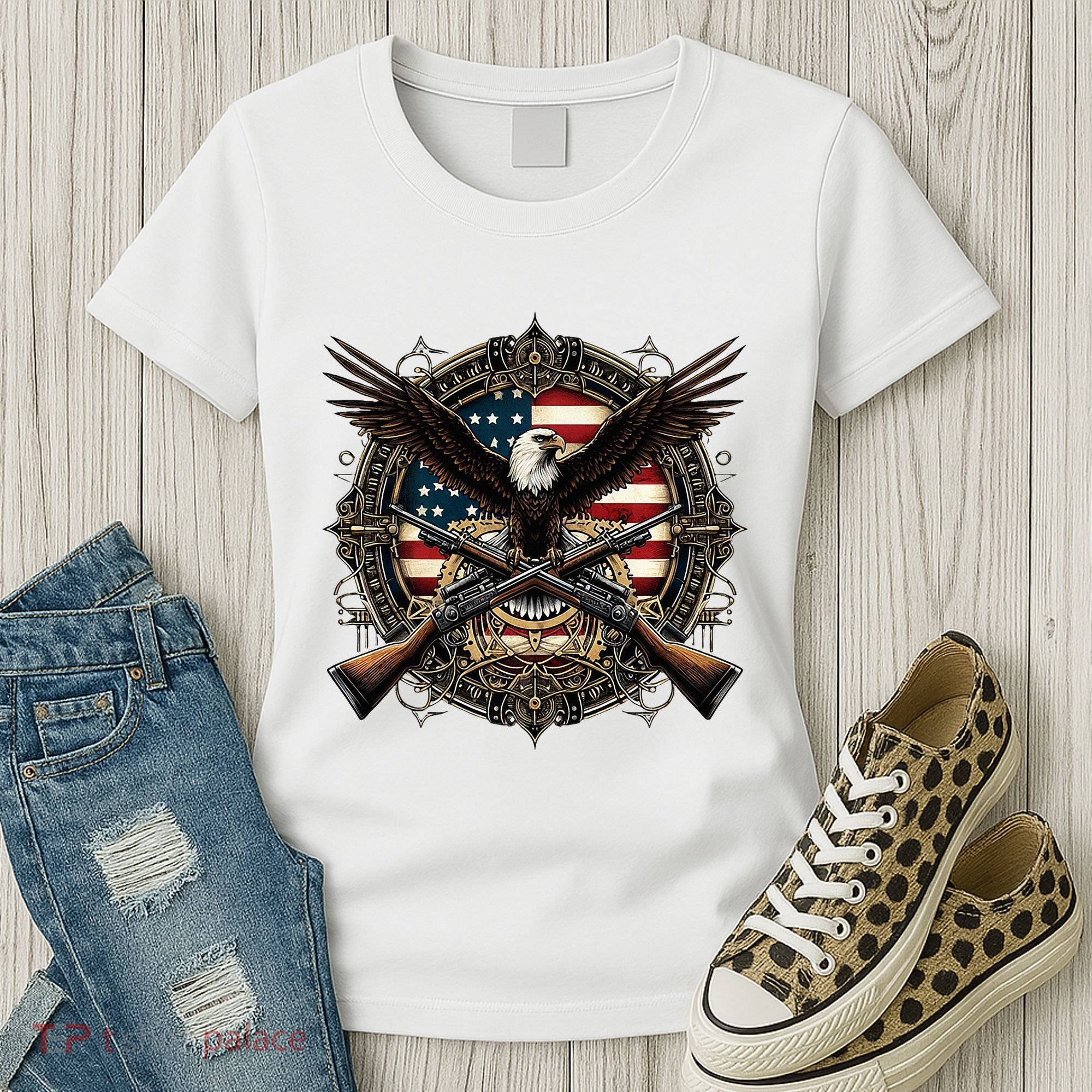 Proud Patriot American Flag Bald Eagle Usa Pride Product Women's T-Shirt
