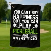 Play Pickleball And That's Pretty Close Pickleball Paddle Golf Towel thumb 1