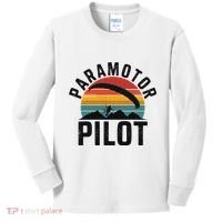 Paramotor Pilot Adventure Skydiving Paramotor Gifts For Kids Long Sleeve Shirt thumb 0