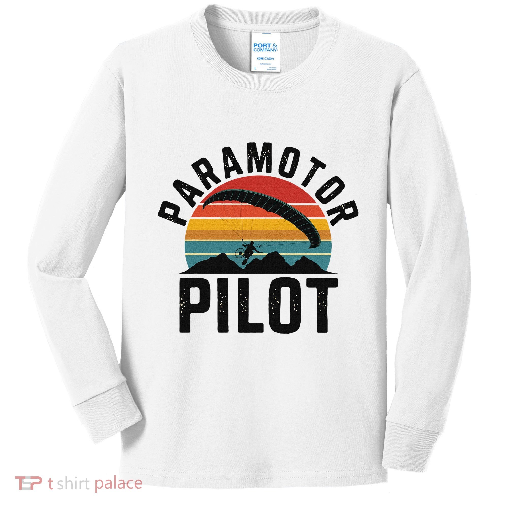 Paramotor Pilot Adventure Skydiving Paramotor Gifts For Kids Long Sleeve Shirt