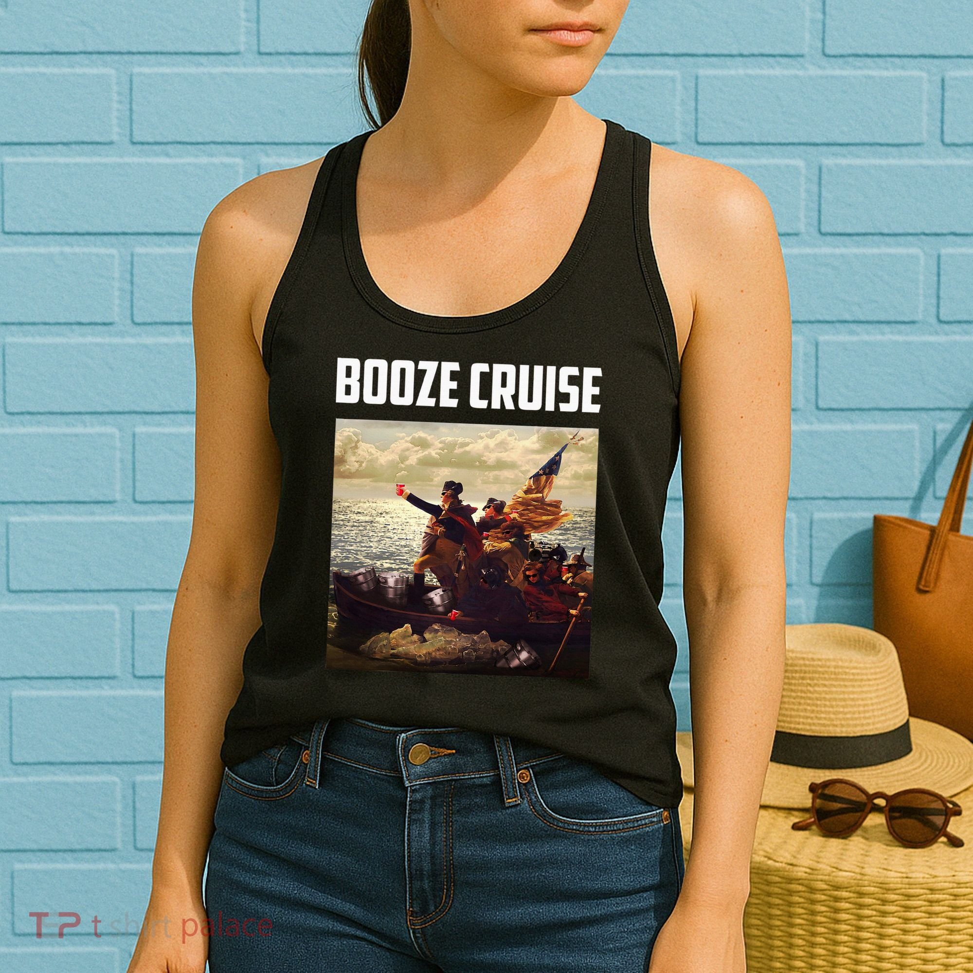 Political Party Booze Cruise Shades & Red Cups Women's Tank Top
