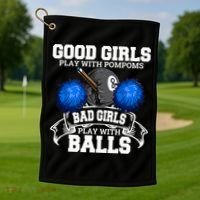 Pool Player Billiards Funny Gift Father's Day Golf Towel thumb 1