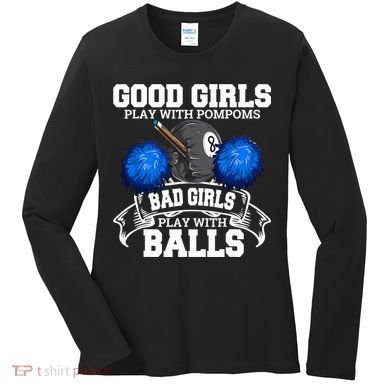 Pool Player Billiards Funny Gift Father's Day Women's Long Sleeve Shirt
