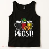 Prost Pretzel Bavarian Beers German Oktoberfest Tank Top thumb 2