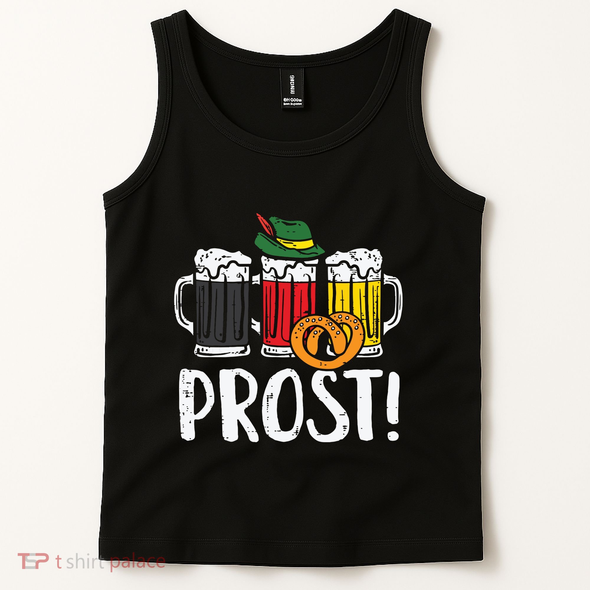 Prost Pretzel Bavarian Beers German Oktoberfest Tank Top