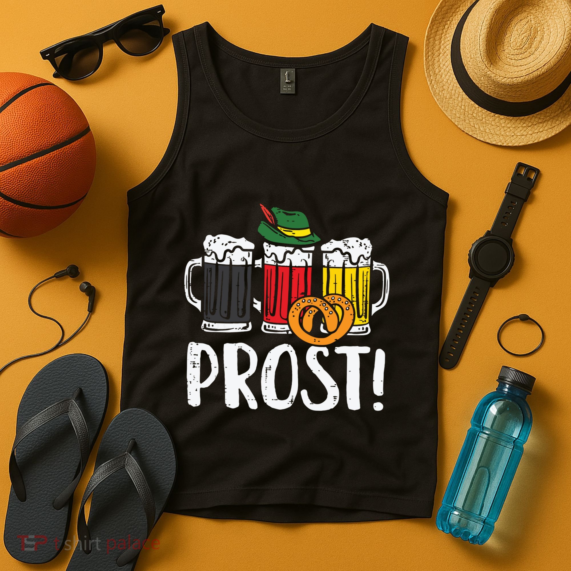 Prost Pretzel Bavarian Beers German Oktoberfest Tank Top