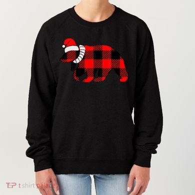 Plaid Polar Bear Christmas Holiday Women's Sweatshirt