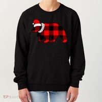 Plaid Polar Bear Christmas Holiday Women's Sweatshirt thumb 0