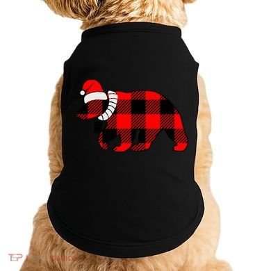 Plaid Polar Bear Christmas Holiday Doggie Tank