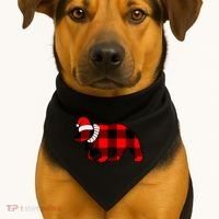 Plaid Polar Bear Christmas Holiday USA-Made Doggie Bandana thumb 1