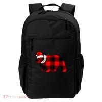 Plaid Polar Bear Christmas Holiday Backpack thumb 0