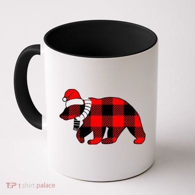 Plaid Polar Bear Christmas Holiday Coffee Mug